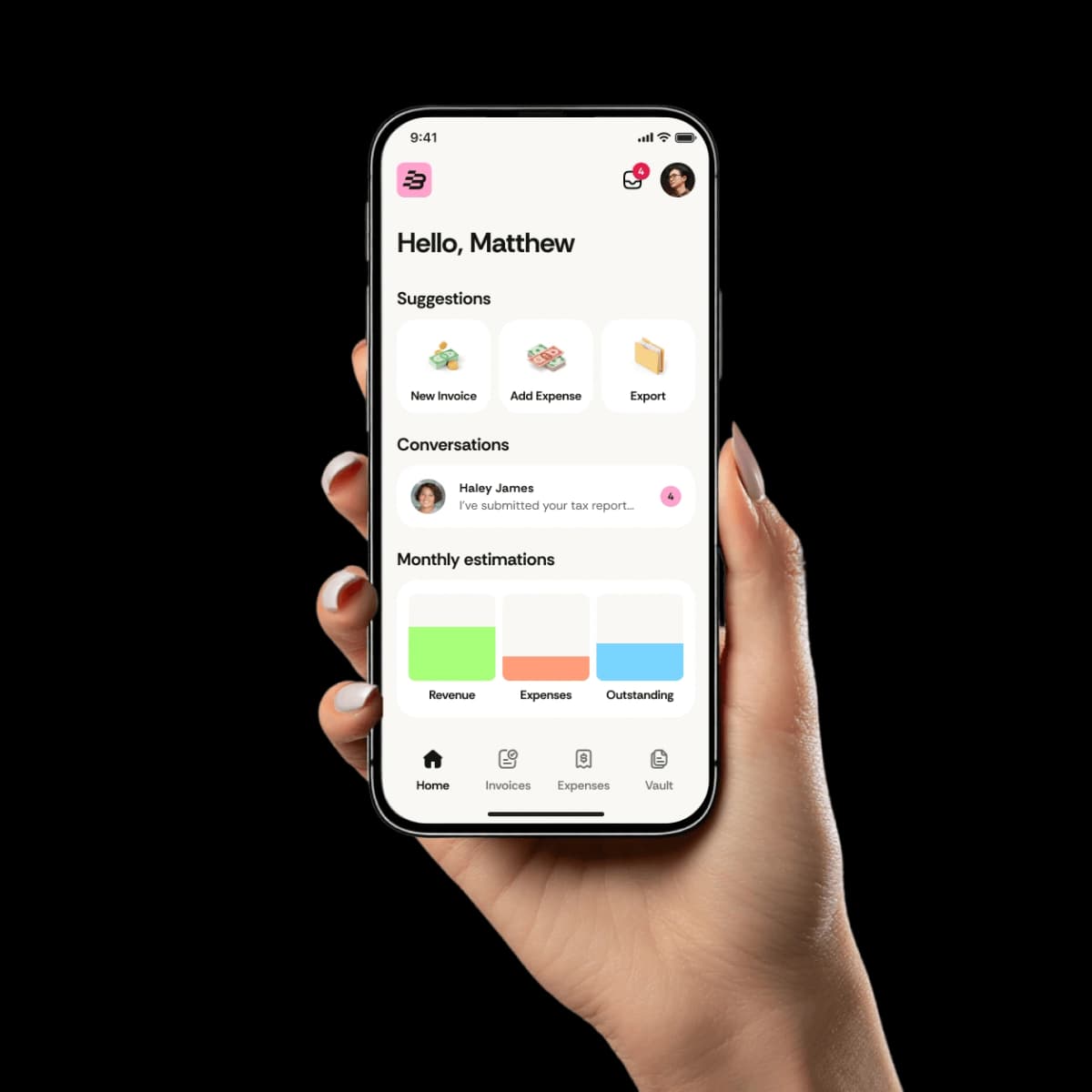 Hand holding a phone